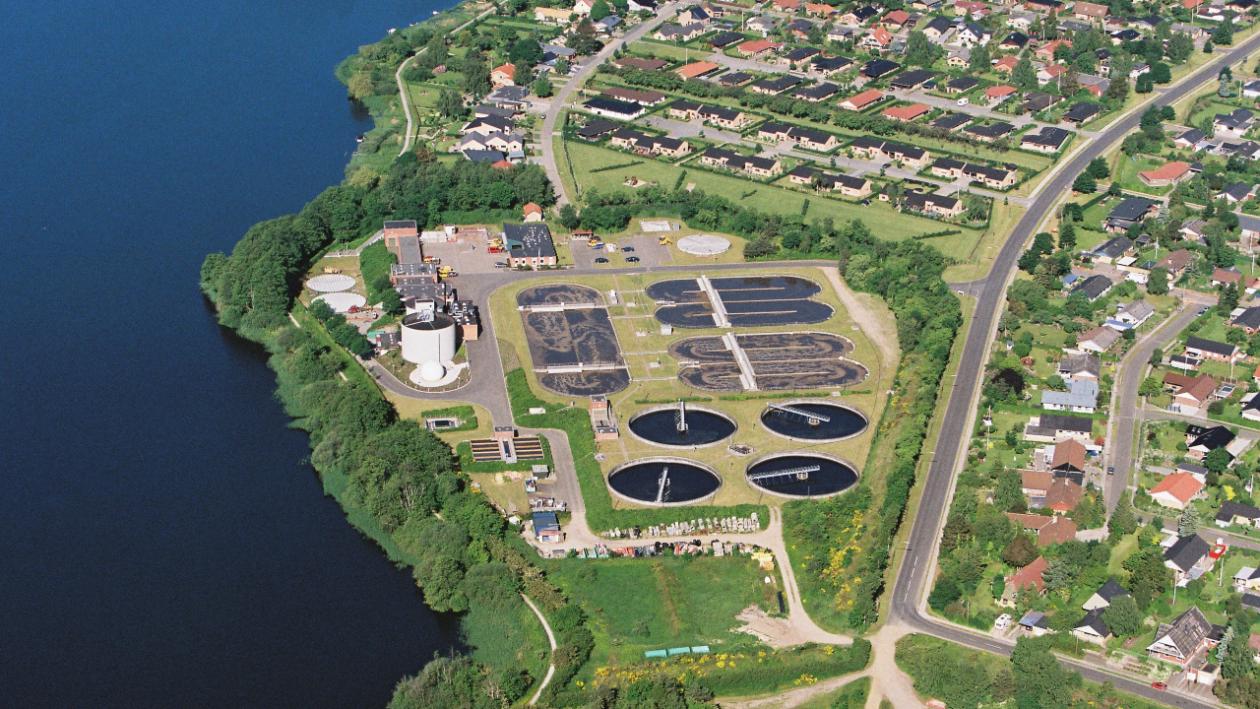 Søholt renseanlæg set fra luften Søholt renseanlæg set fra luften